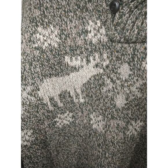 L.L. Bean Men's M Sweater Lambswool Blend Cowl/Shawl Neckline Heavy Cabin Core - Picture 5 of 11